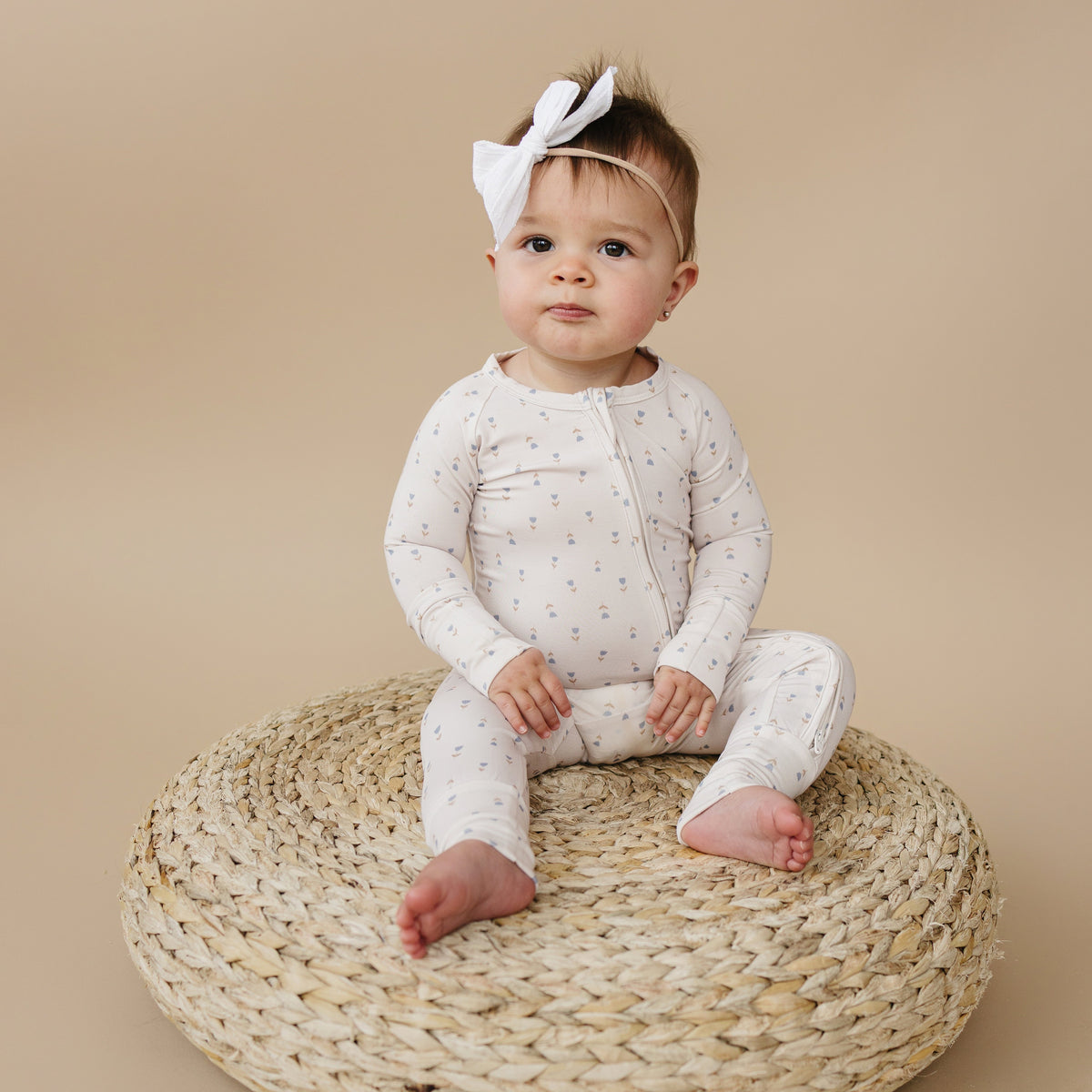 Tiny Tulips Bamboo Zippy Pajamas — Little Joy Co.