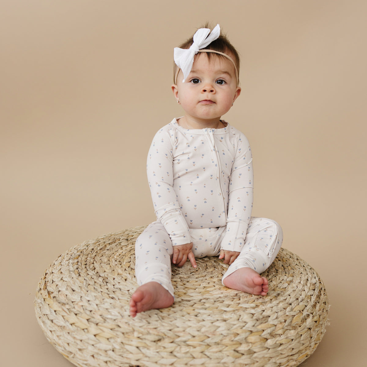 Tiny Tulips Bamboo Zippy Pajamas — Little Joy Co.