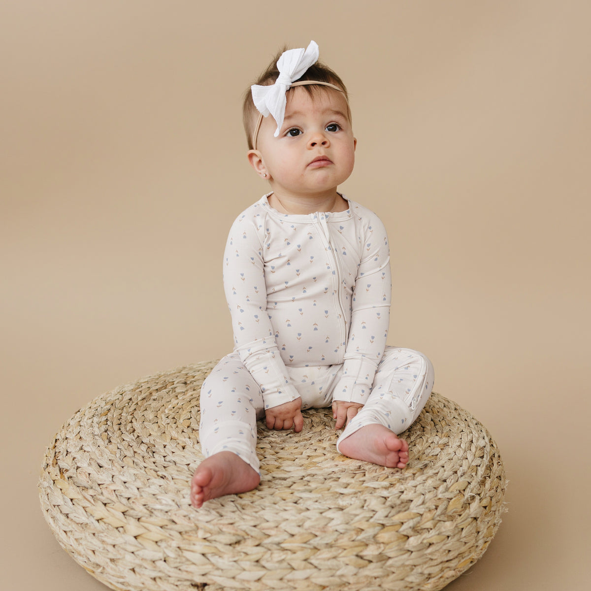 Tiny Tulips Bamboo Zippy Pajamas — Little Joy Co.