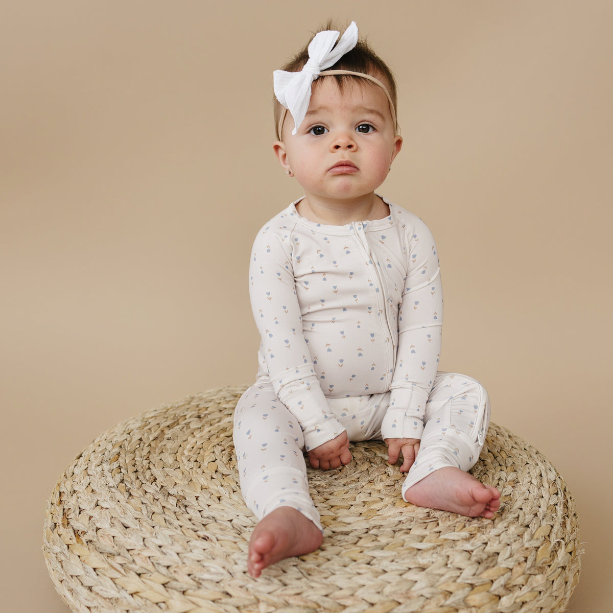 Tiny Tulips Bamboo Zippy Pajamas — Little Joy Co.