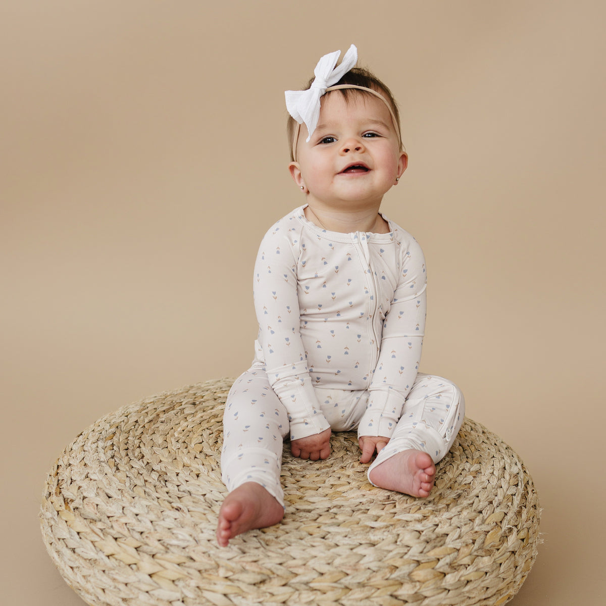 Tiny Tulips Bamboo Zippy Pajamas — Little Joy Co.