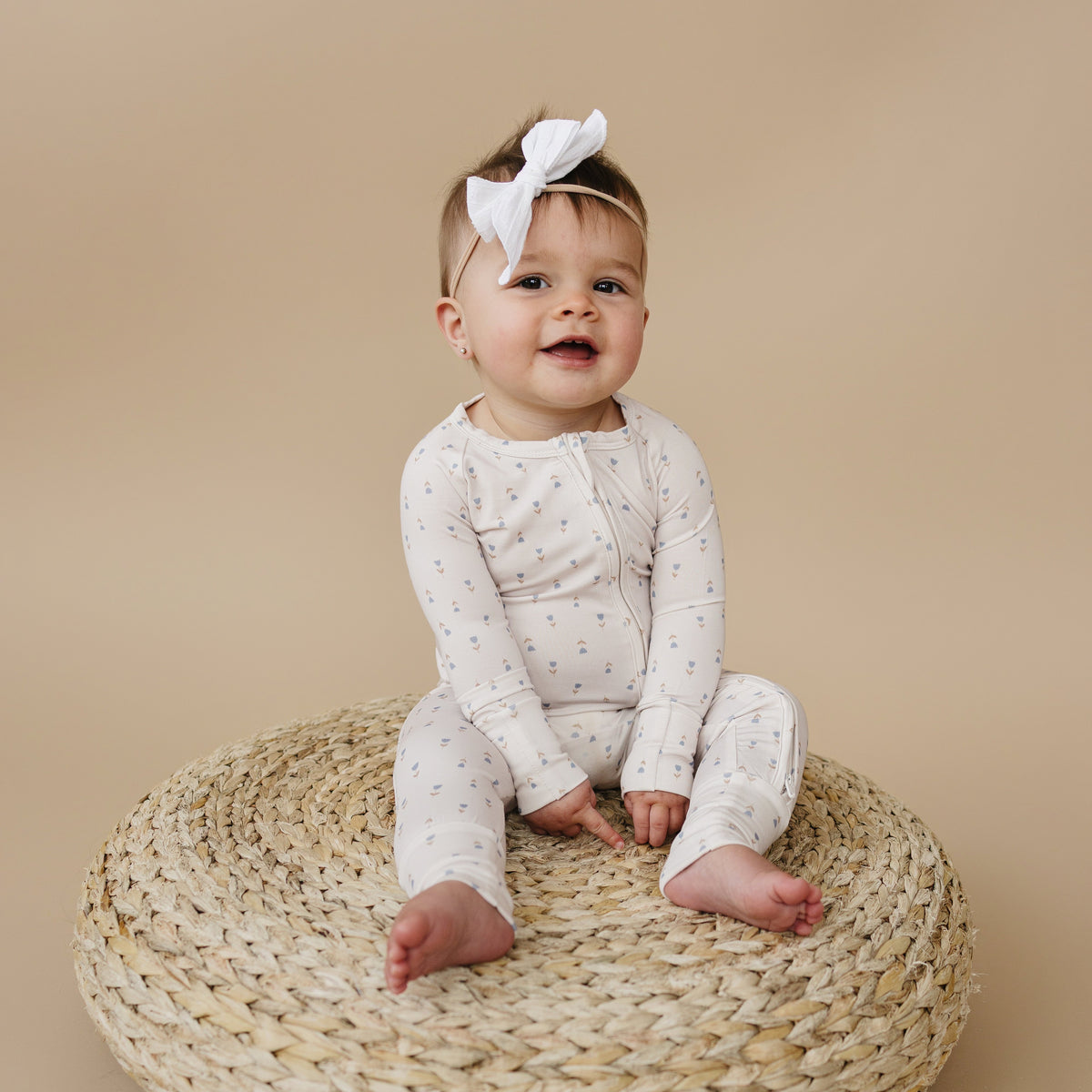 Tiny Tulips Bamboo Zippy Pajamas — Little Joy Co.