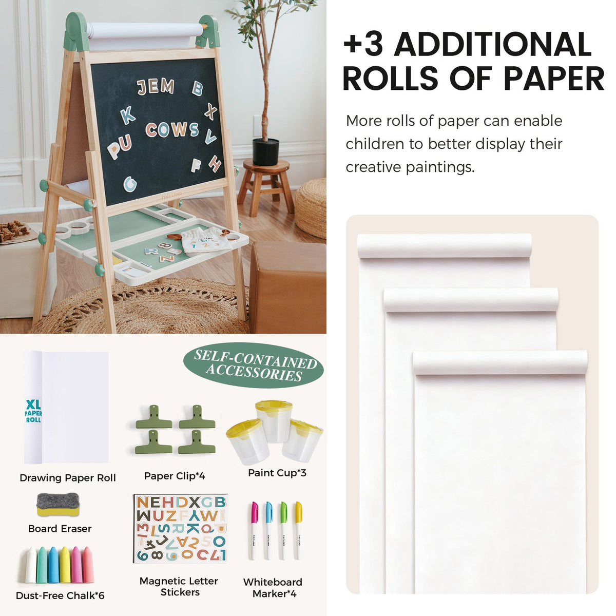 Tiny Land® Pink Magnitales Easel & Paper Roll Set — Tiny Land