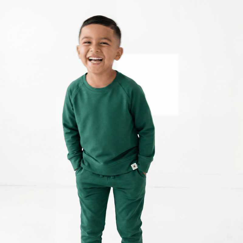 Alpine Green Crew Neck Jogger Set — Sweet Bamboo