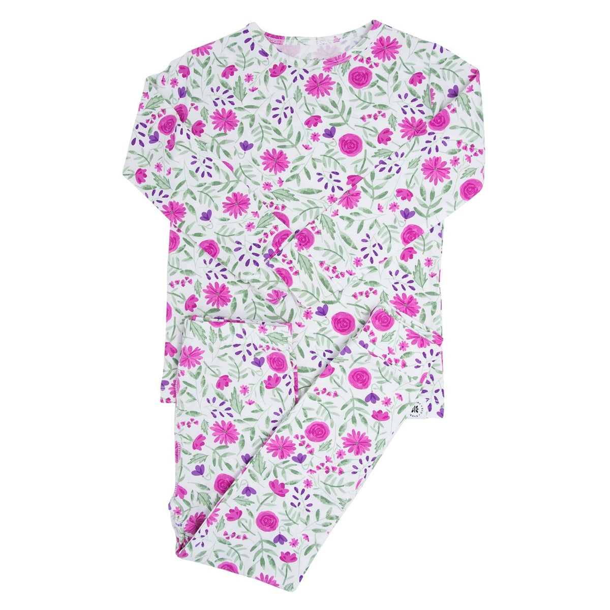 Sweet Purple Flowers Big Kid Pajama Set — Sweet Bamboo