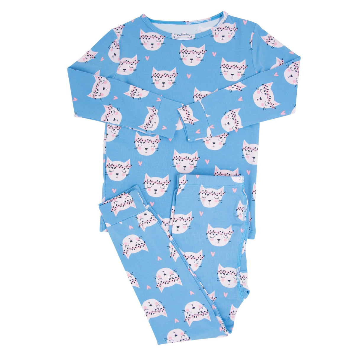 Pretty Pink Cat Big Kid Pajama — Sweet Bamboo