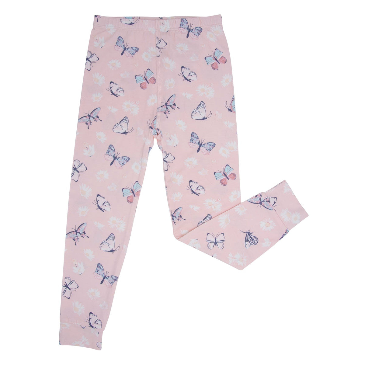 Pink Butterfly Daisy Bamboo Big Kid Pajama Set — Sweet Bamboo