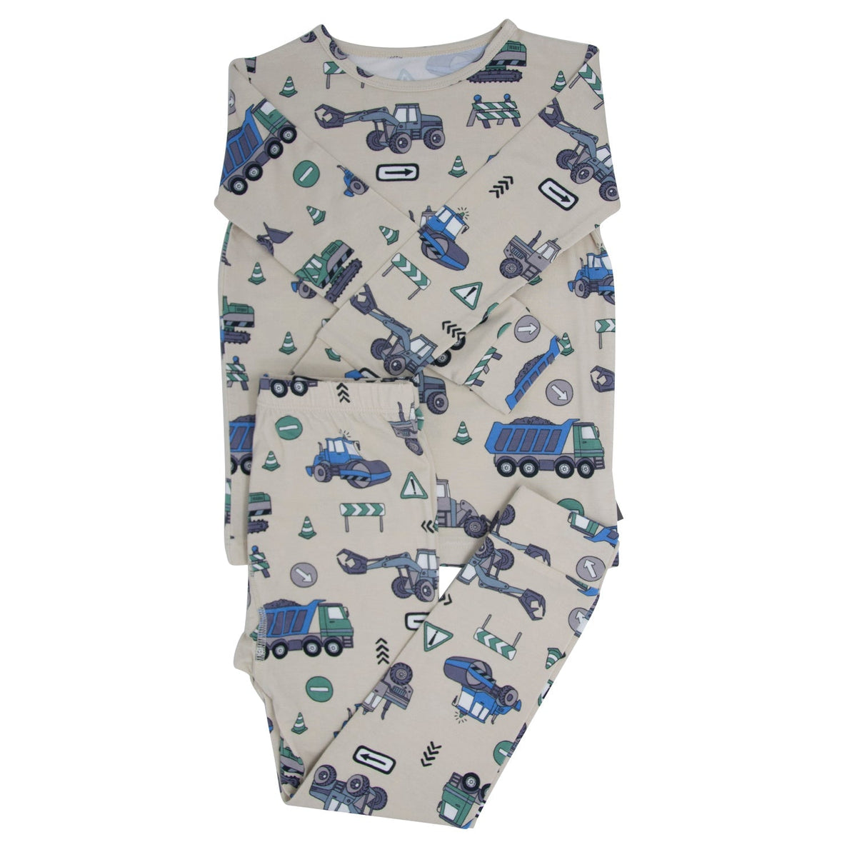 Trucks Diggers Construction Big Kid Pajama — Sweet Bamboo
