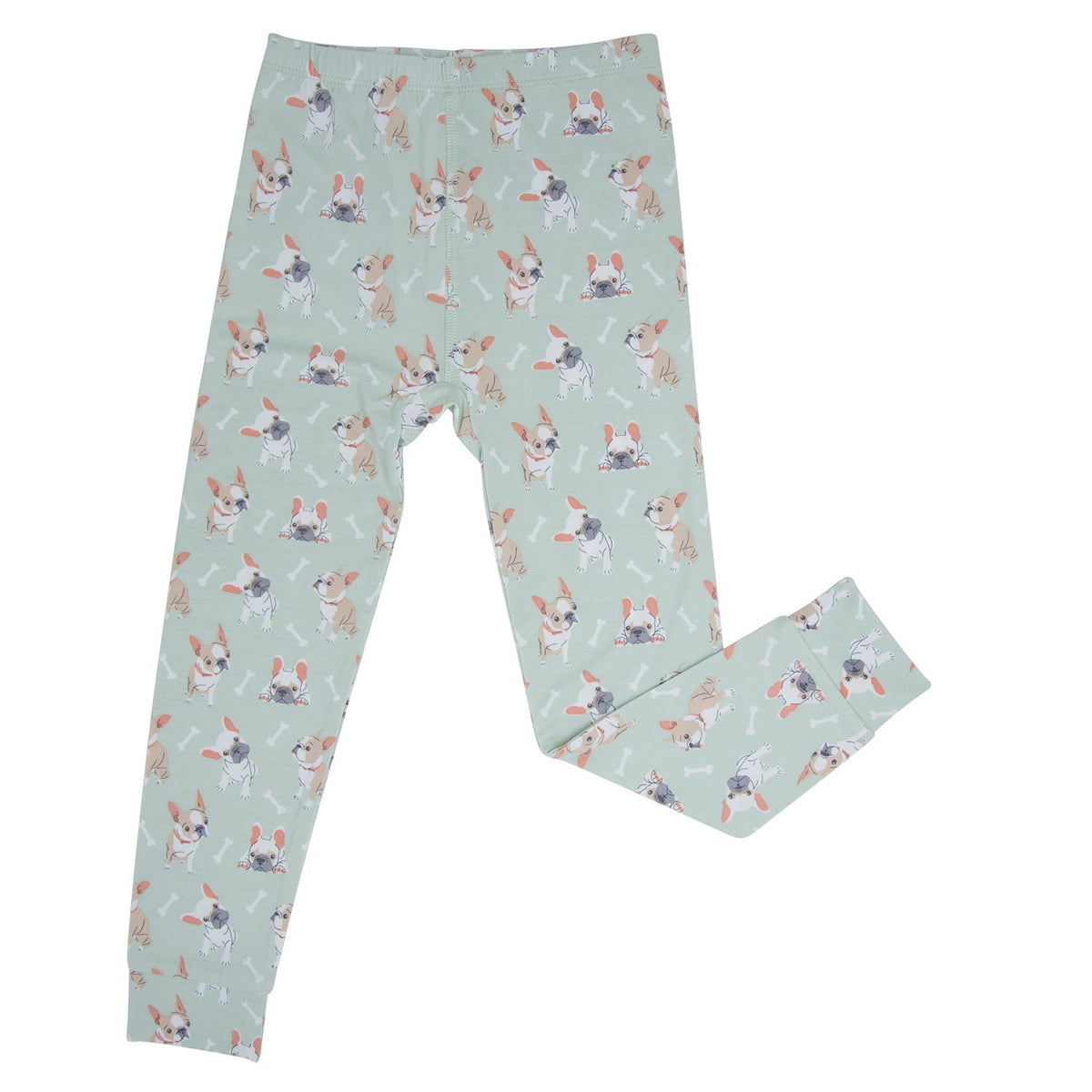 Mint Frenchie Puppy Big Kid Pajama — Sweet Bamboo