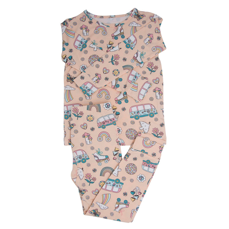 Retro Roller Skates Big Kid Pajama Set — Sweet Bamboo