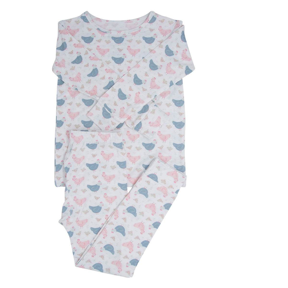 Pink Farm Hens Bamboo Big Kid Pajama — Sweet Bamboo