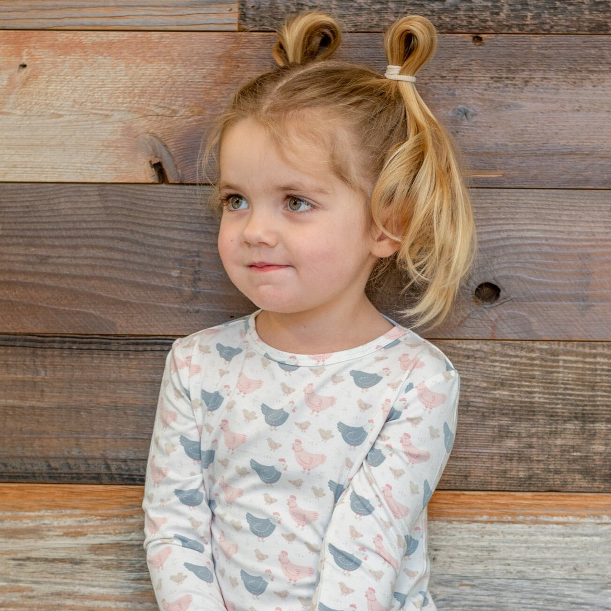 Pink Farm Hens Bamboo Big Kid Pajama — Sweet Bamboo