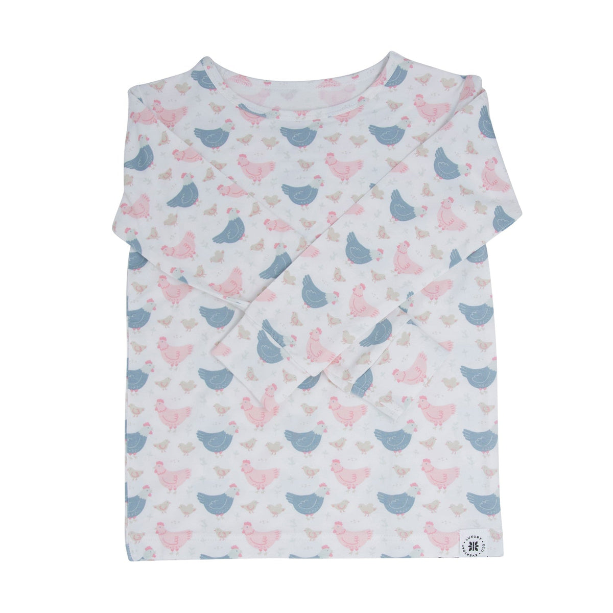 Pink Farm Hens Bamboo Big Kid Pajama — Sweet Bamboo
