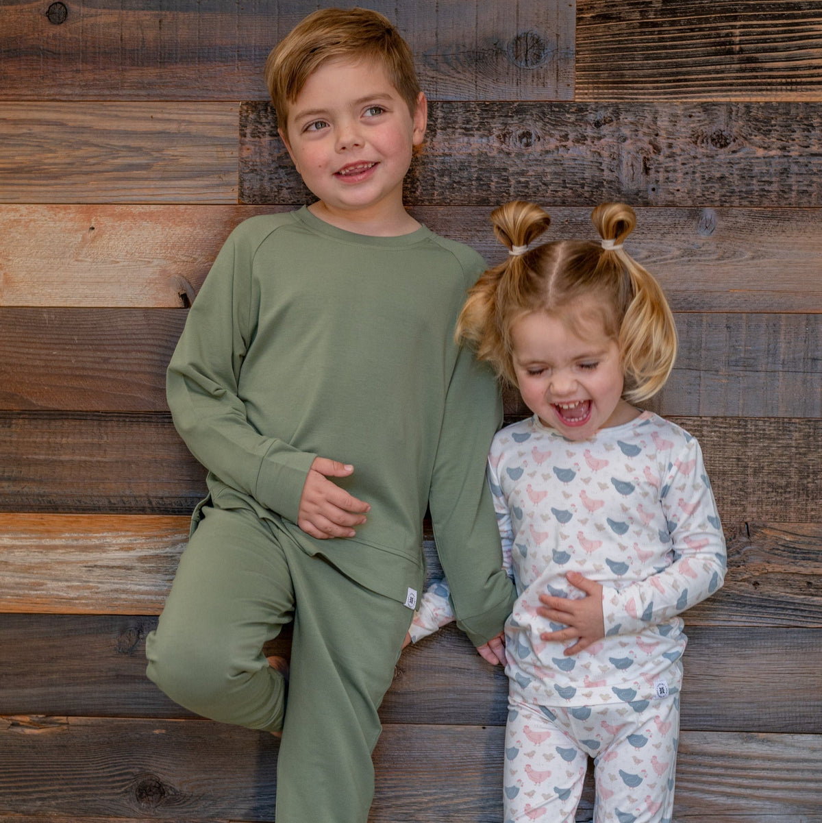 Pink Farm Hens Bamboo Big Kid Pajama — Sweet Bamboo