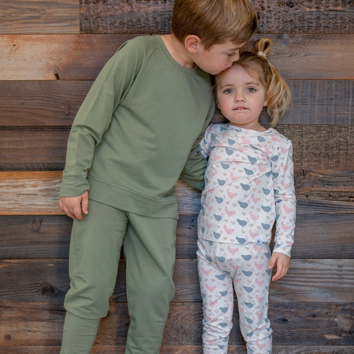 Pink Farm Hens Bamboo Big Kid Pajama — Sweet Bamboo