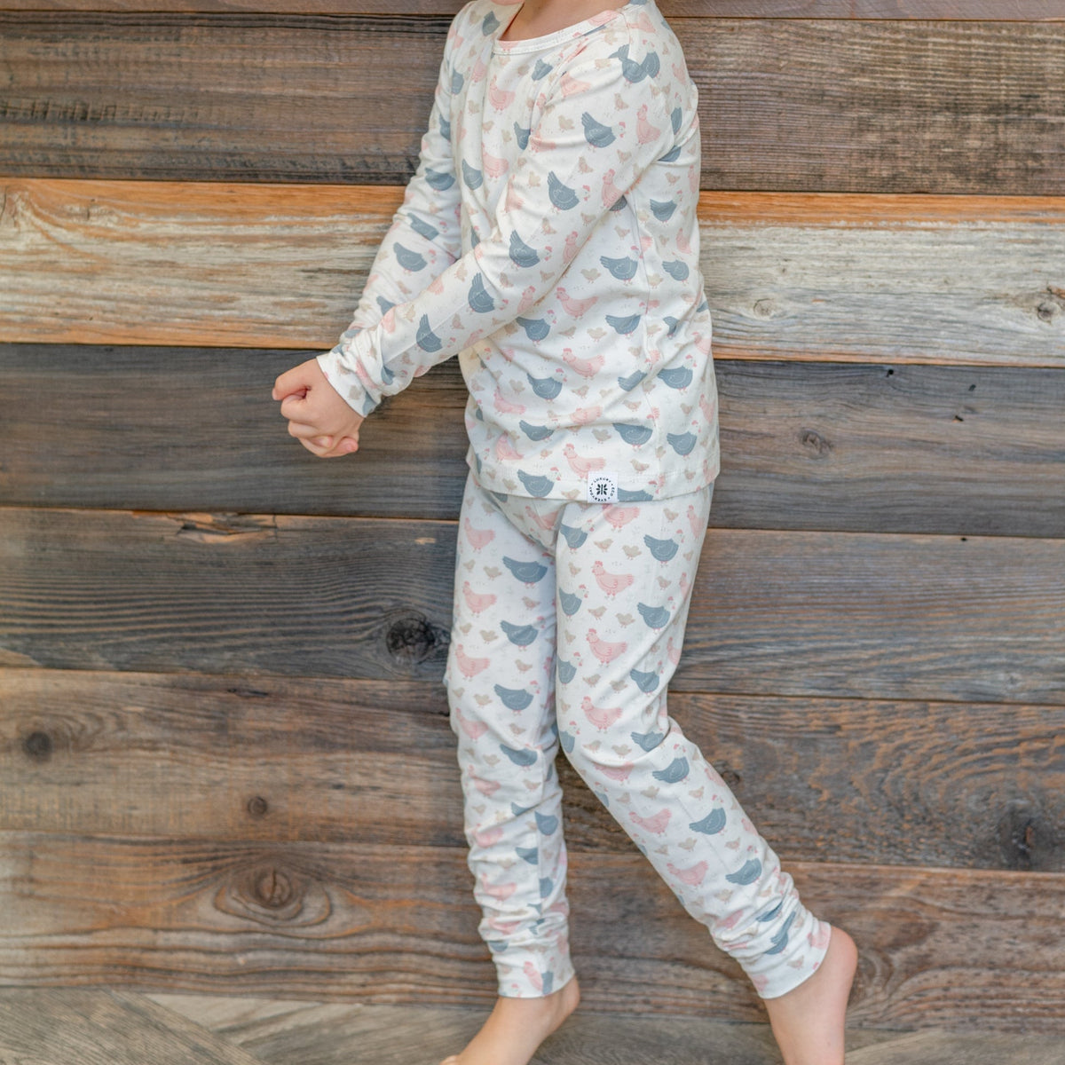 Pink Farm Hens Bamboo Big Kid Pajama — Sweet Bamboo