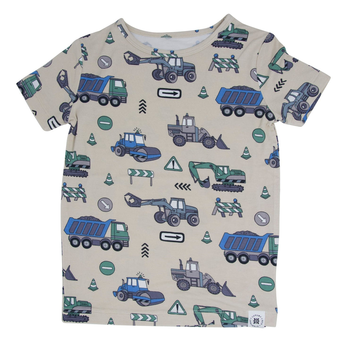 Trucks Diggers Construction Big Kid Pajama S/S — Sweet Bamboo