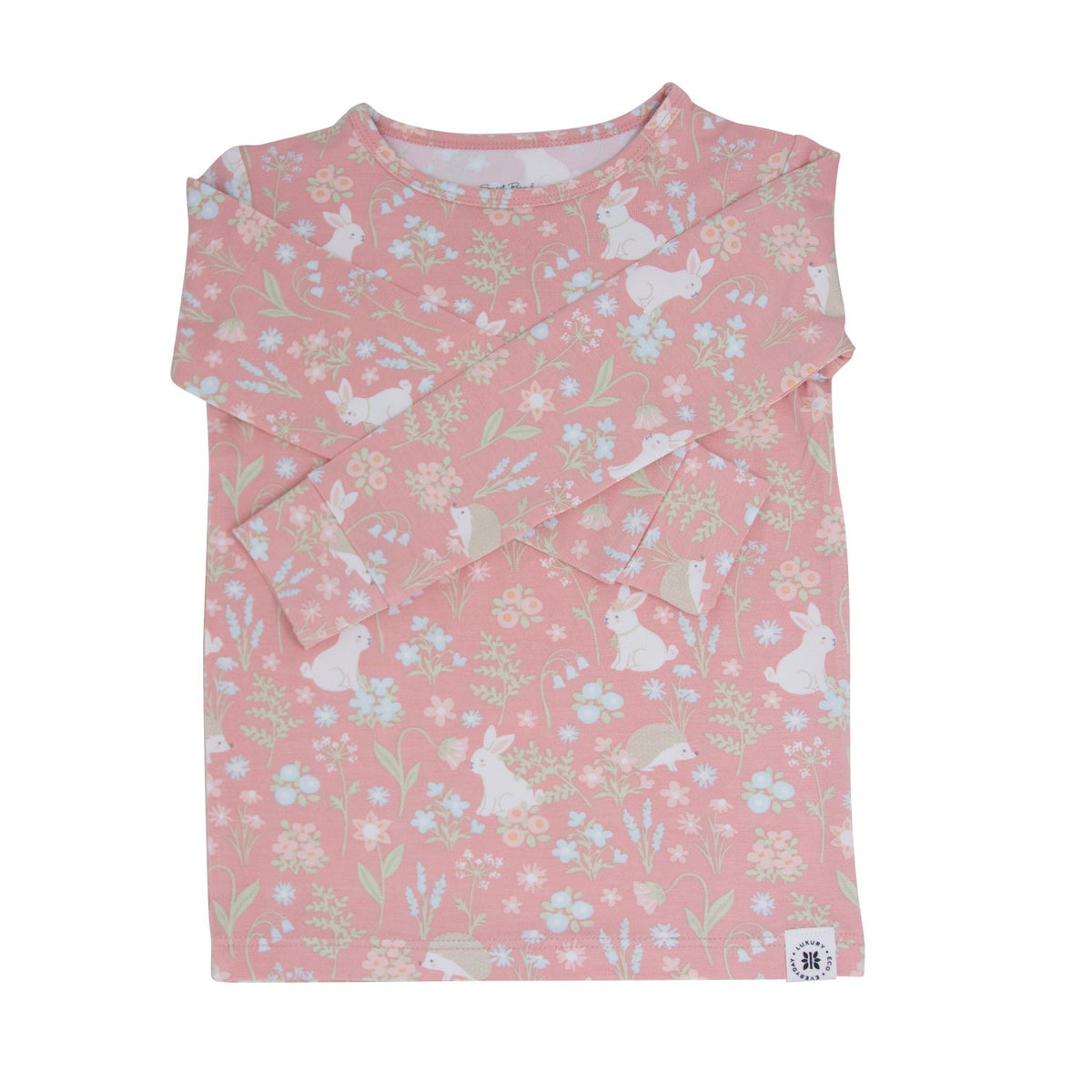 Pink Bunny Floral Big Kid Pajama Set — Sweet Bamboo