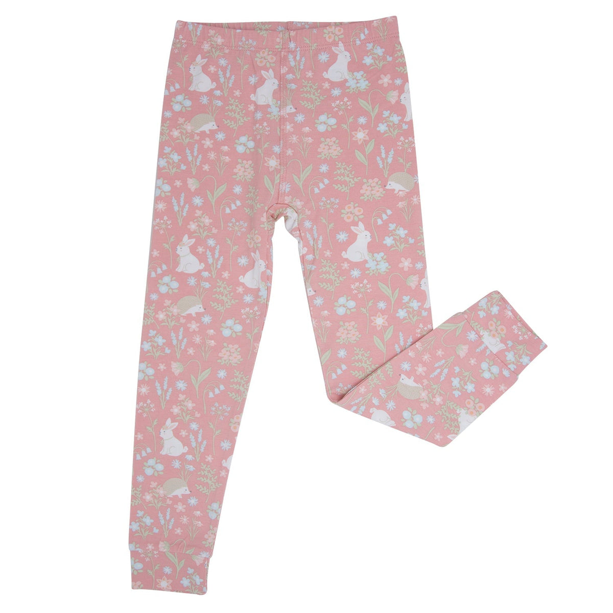Pink Bunny Floral Big Kid Pajama Set — Sweet Bamboo