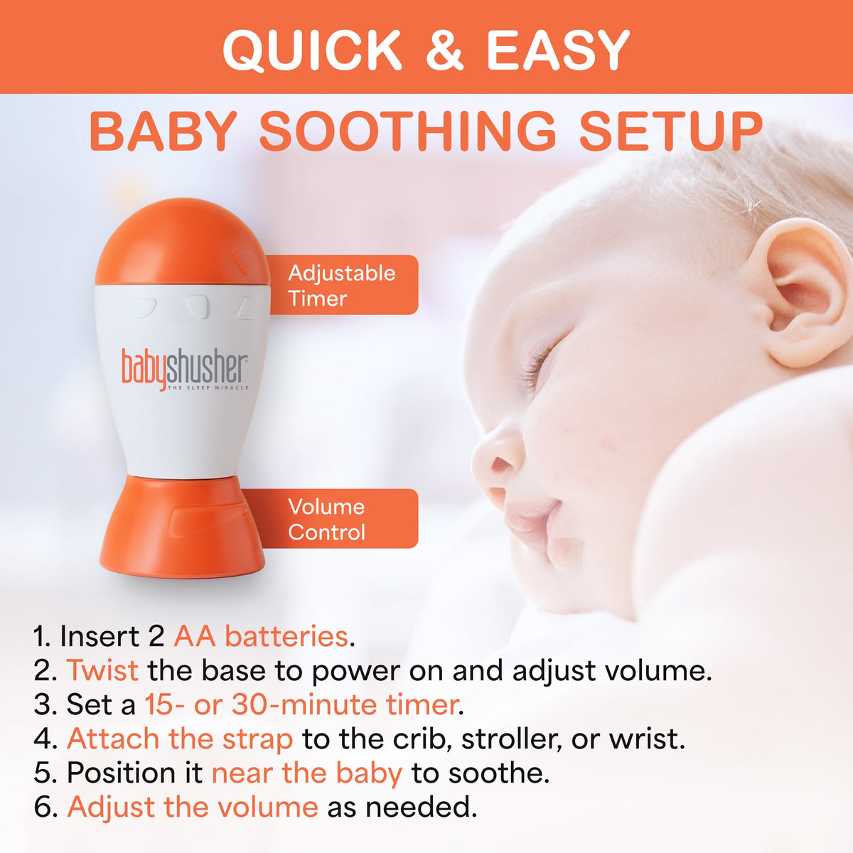 Baby Shusher Sound Machine – Real Human Shushing Sound for Newborn Sleep & Soothing — Shusher