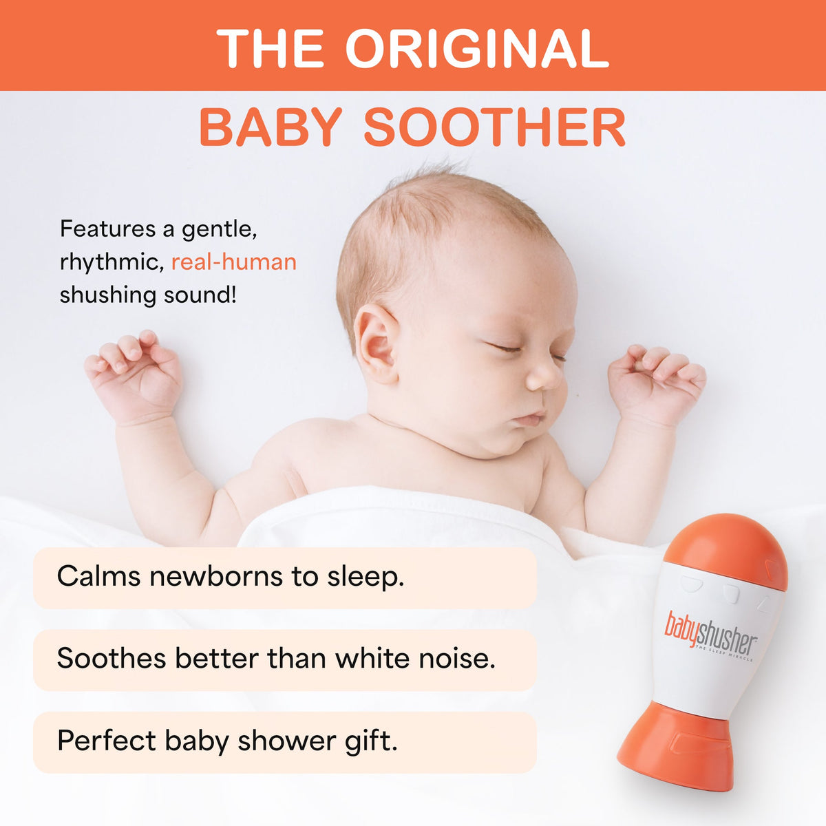 Baby Shusher Sound Machine – Real Human Shushing Sound for Newborn Sleep & Soothing — Shusher