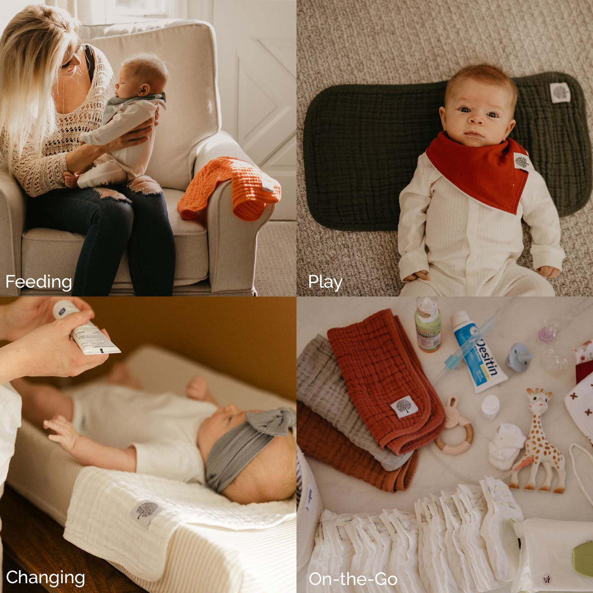 Cloud Set - Muslin Burp Cloths (4 Pack) — Parker Baby Co.
