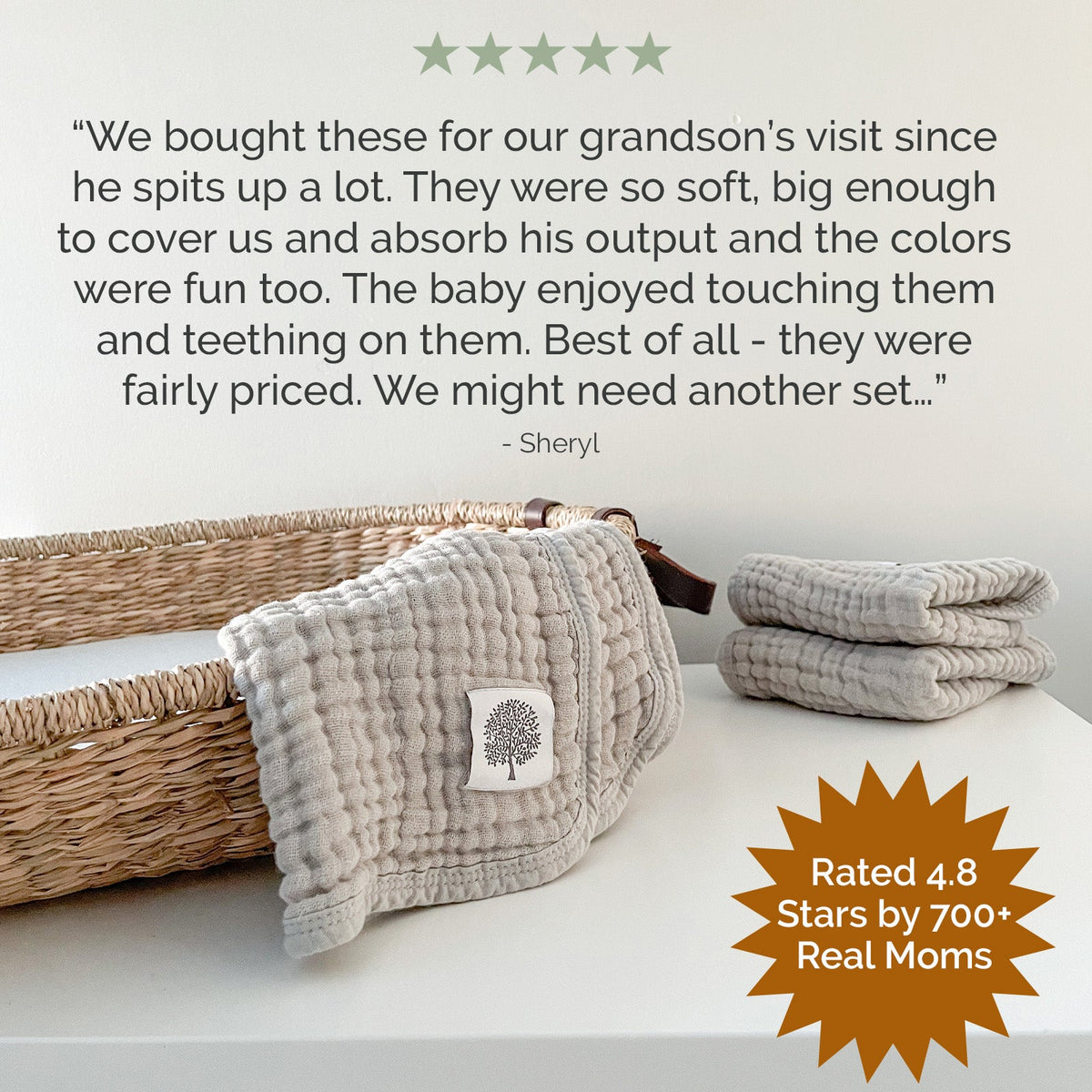 Pebble Set - Muslin Burp Cloths (4 Pack) — Parker Baby Co.