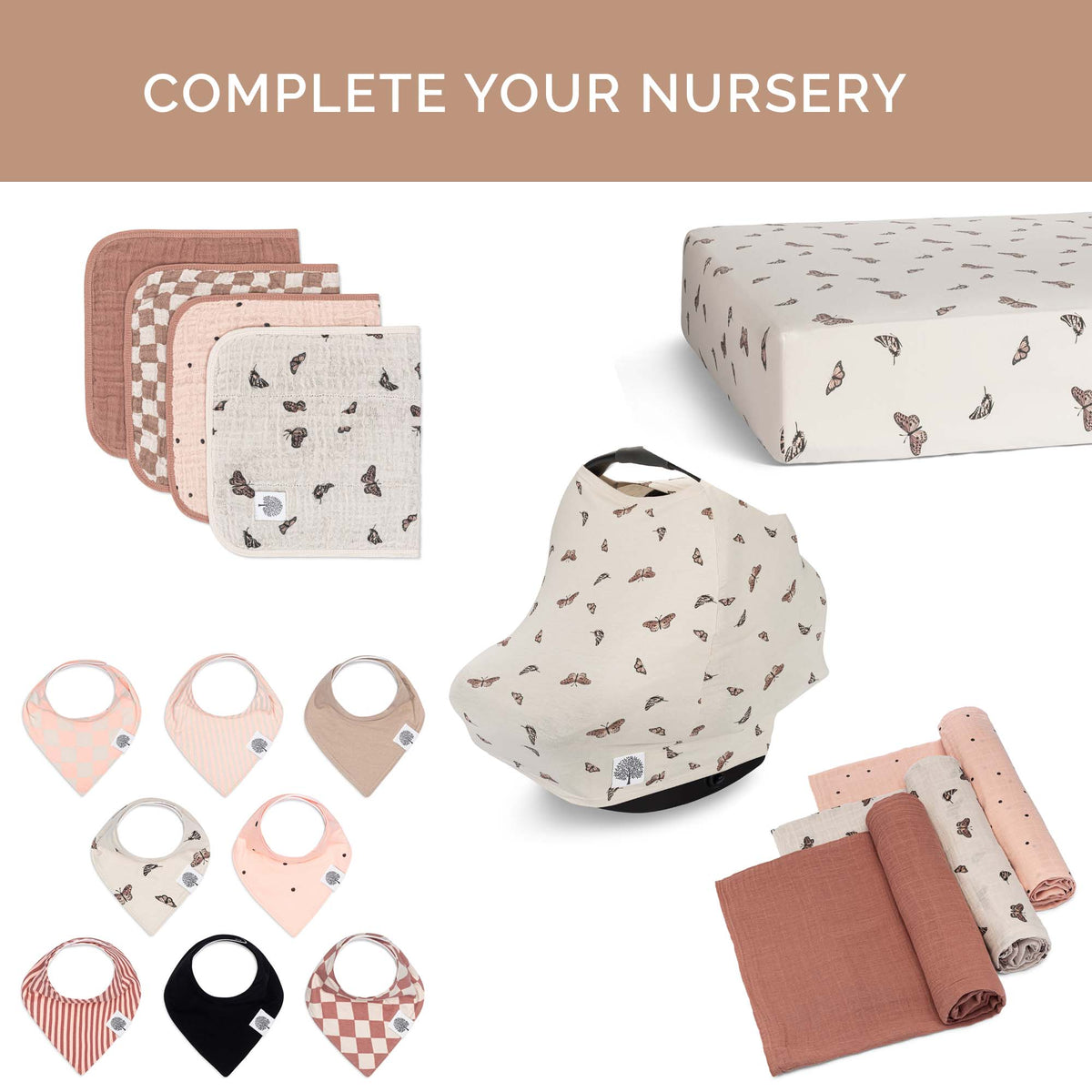 Butterfly Set - Muslin Burp Cloths (4 Pack) — Parker Baby Co.