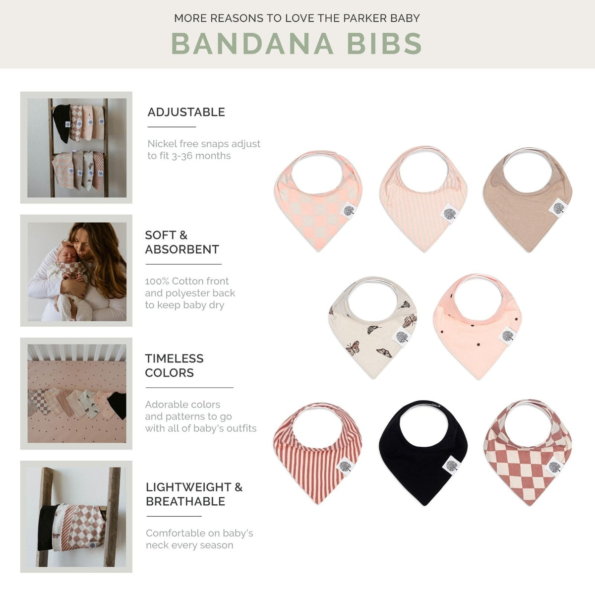 Butterfly Bandana Bib Set (8 pack) — Parker Baby Co.