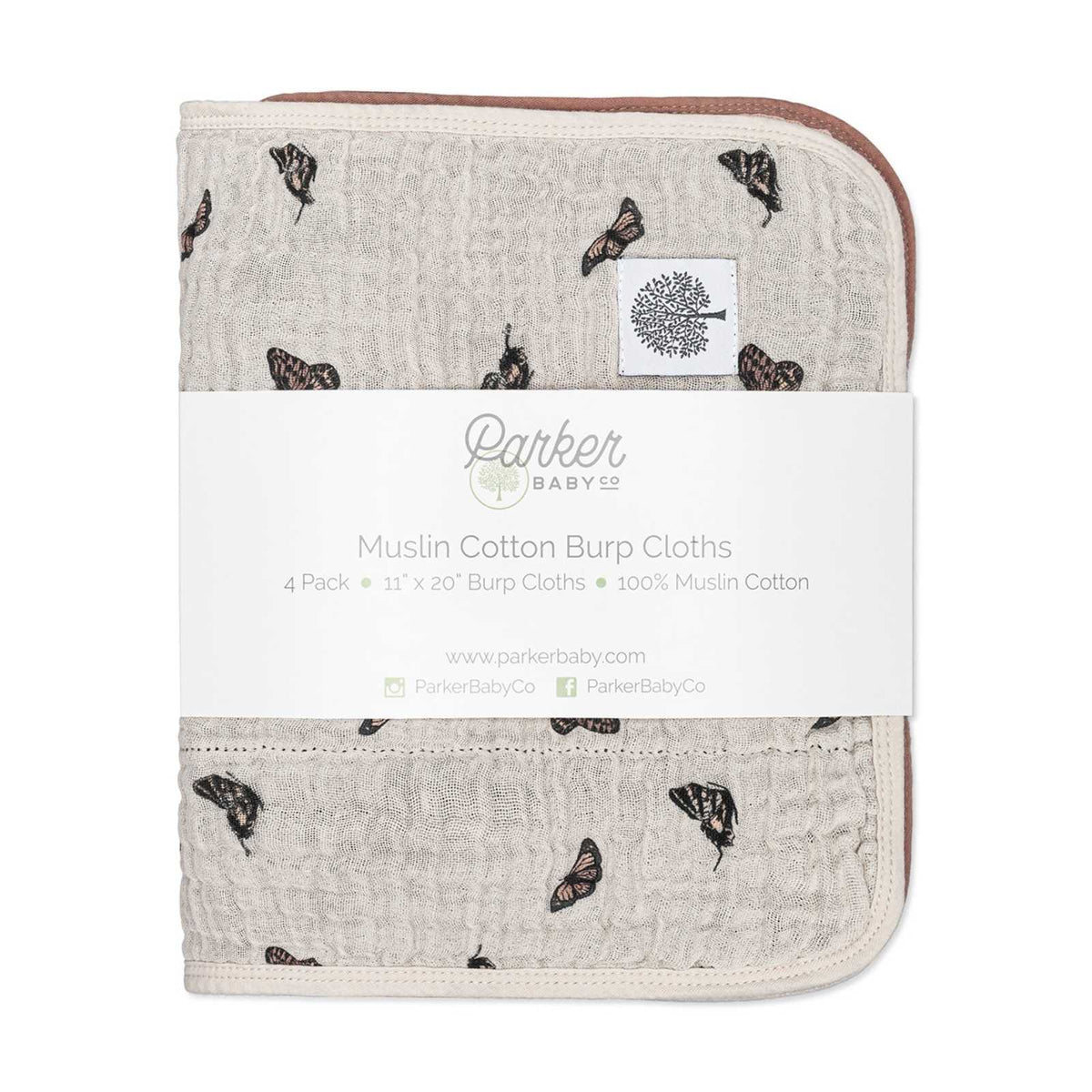 Butterfly Set - Muslin Burp Cloths (4 Pack) — Parker Baby Co.