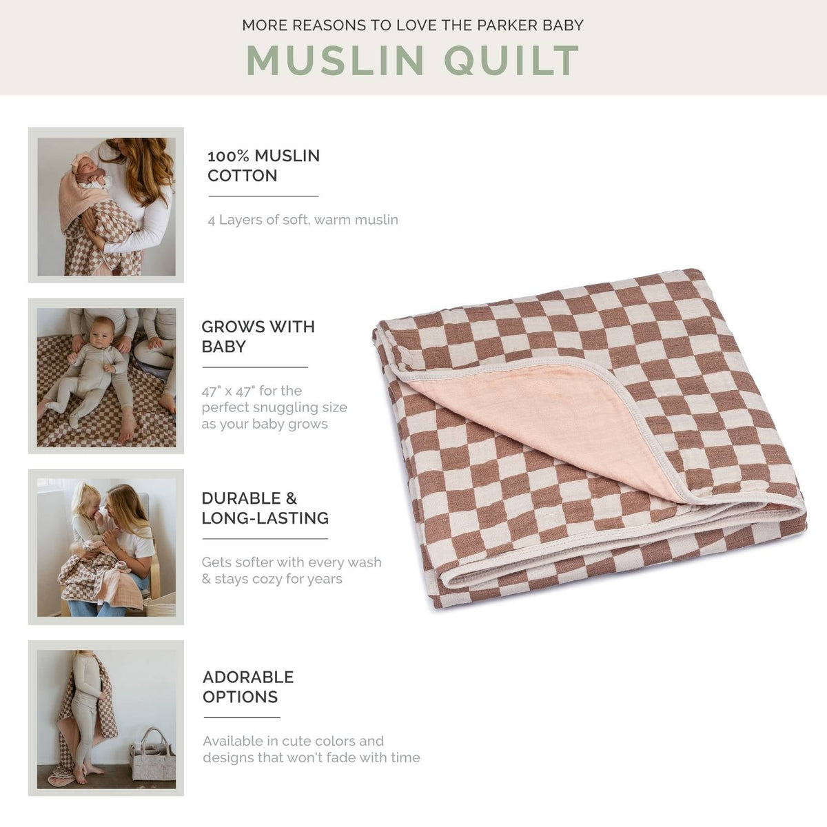 Rosewood Checker Quilt — Parker Baby Co.