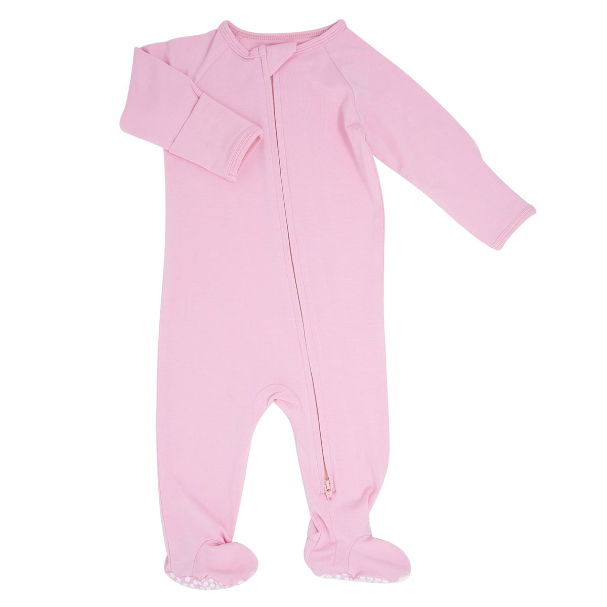 Candy Pink Zipper Footie — Sweet Bamboo