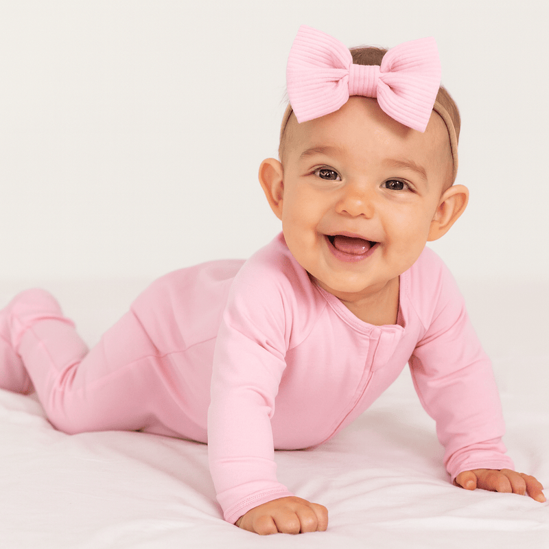 Candy Pink Zipper Footie — Sweet Bamboo