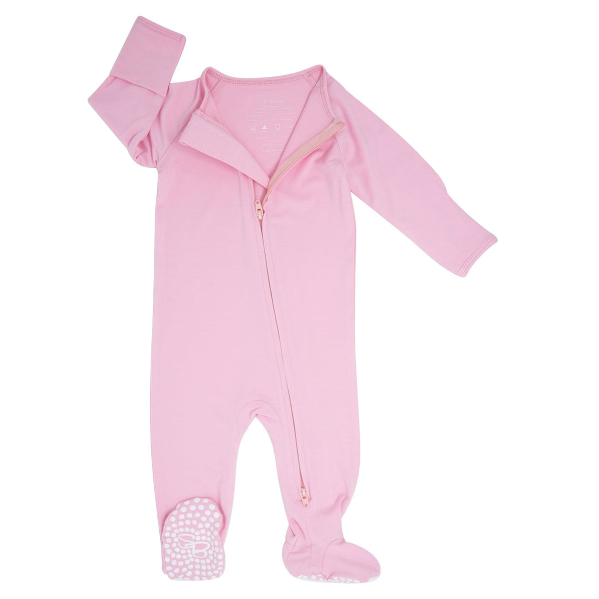 Candy Pink Zipper Footie — Sweet Bamboo