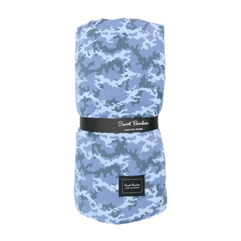 Blue Camouflage Big Kid Cloud Blanket — Sweet Bamboo