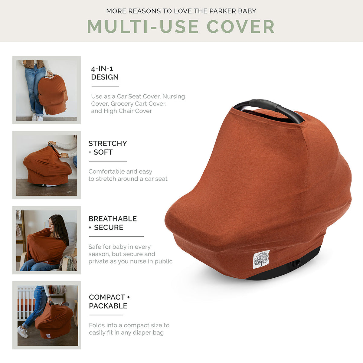 Multi-use Cover, Pewter — Parker Baby Co.