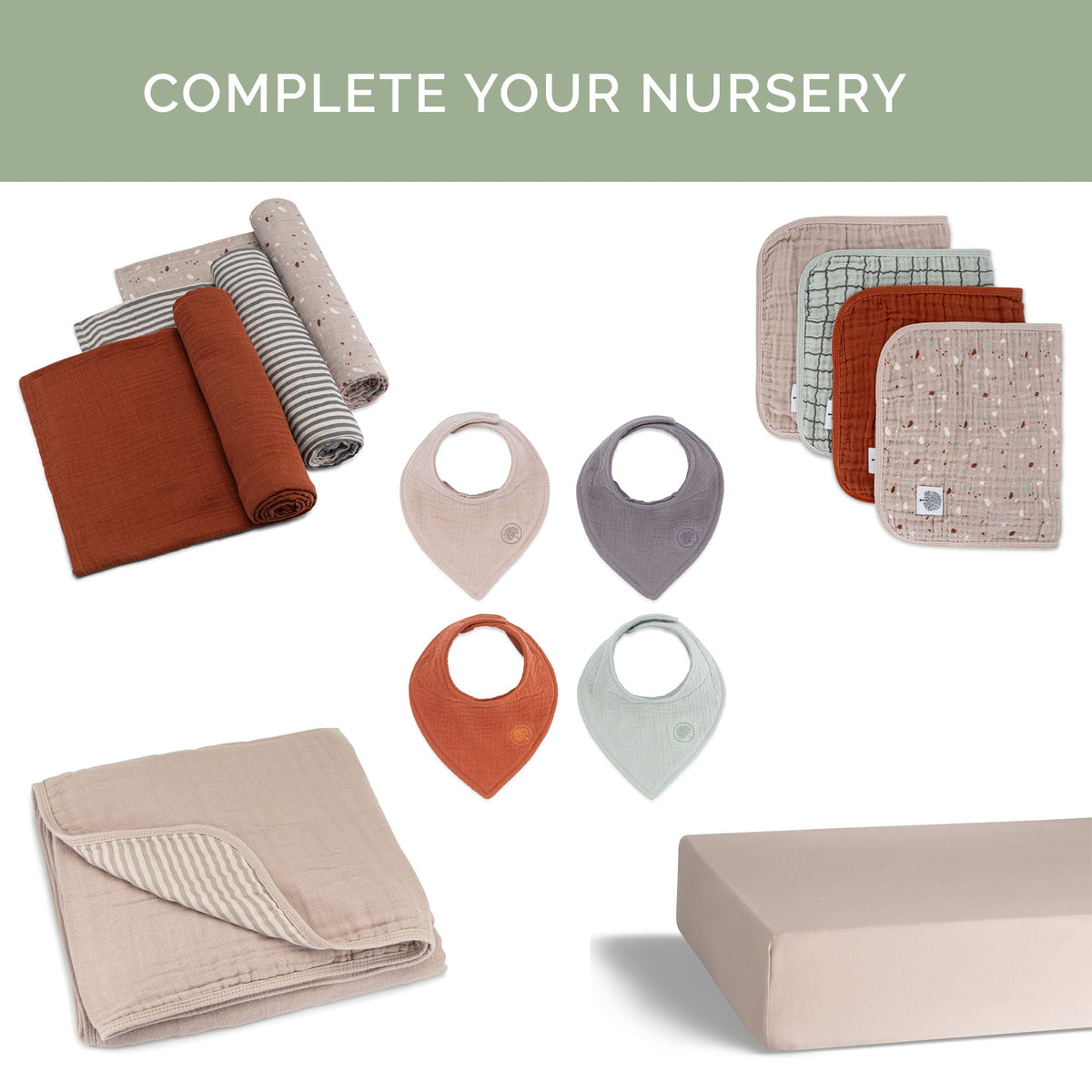 Pebble Set - Muslin Burp Cloths (4 Pack) — Parker Baby Co.