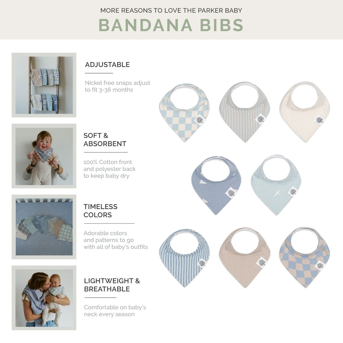 Cloud Bandana Bib Set (8 pack) — Parker Baby Co.