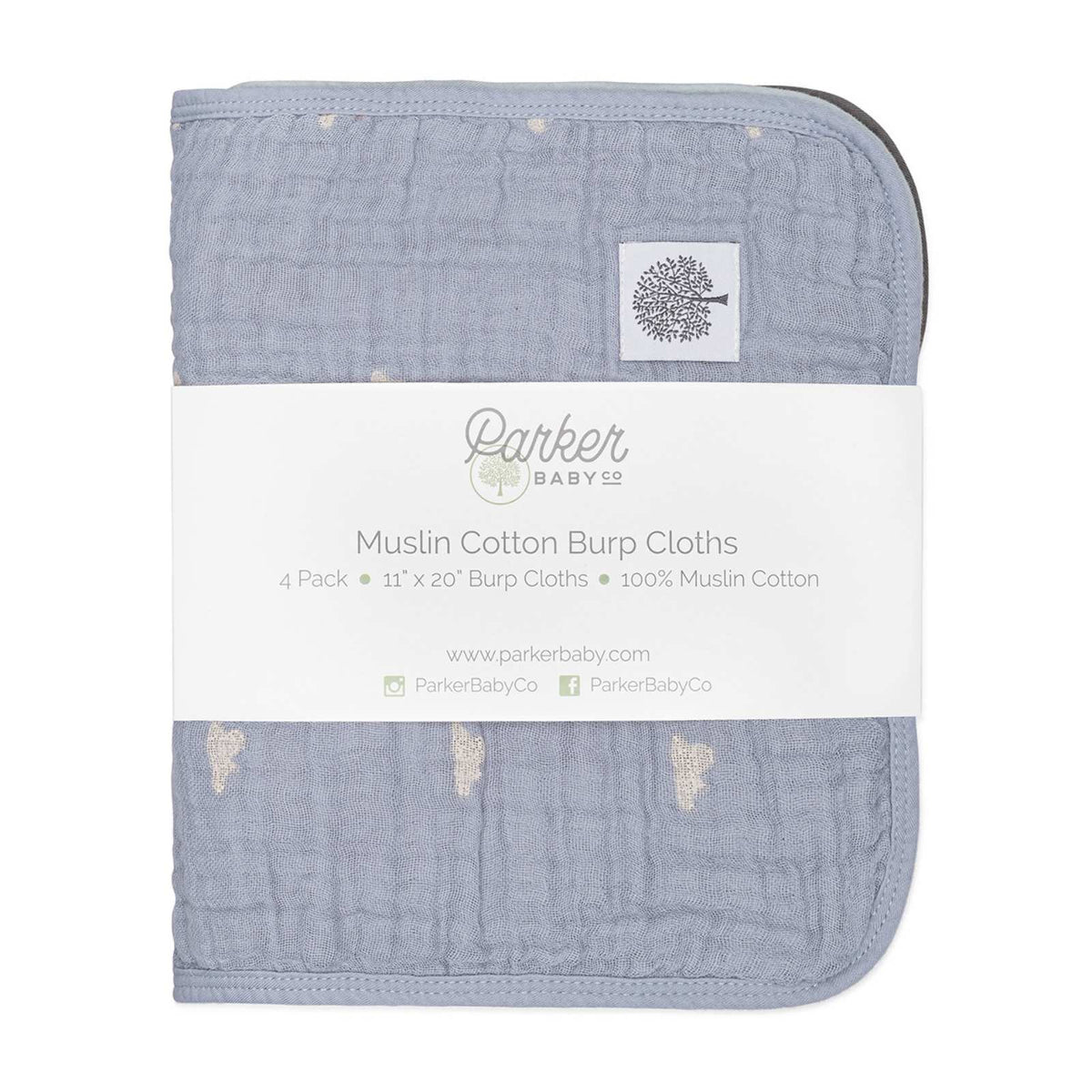 Cloud Set - Muslin Burp Cloths (4 Pack) — Parker Baby Co.