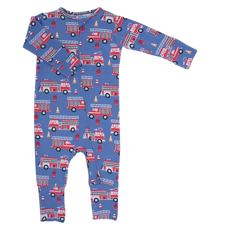Blue Fire Truck Convertible Romper — Sweet Bamboo