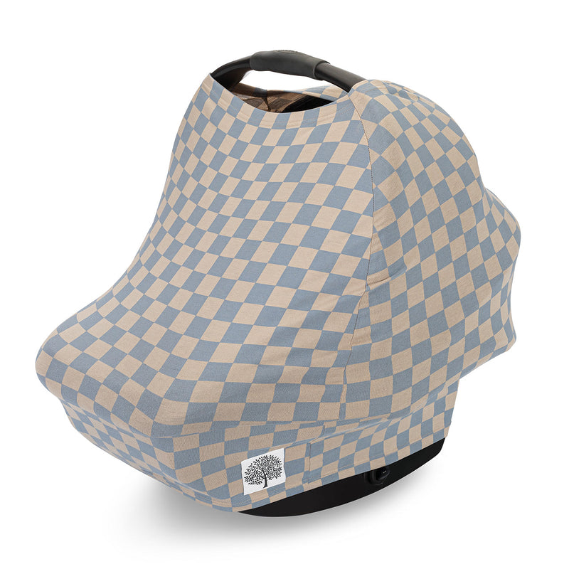 Multi-use Cover, Stormy Blue Checker — Parker Baby Co.