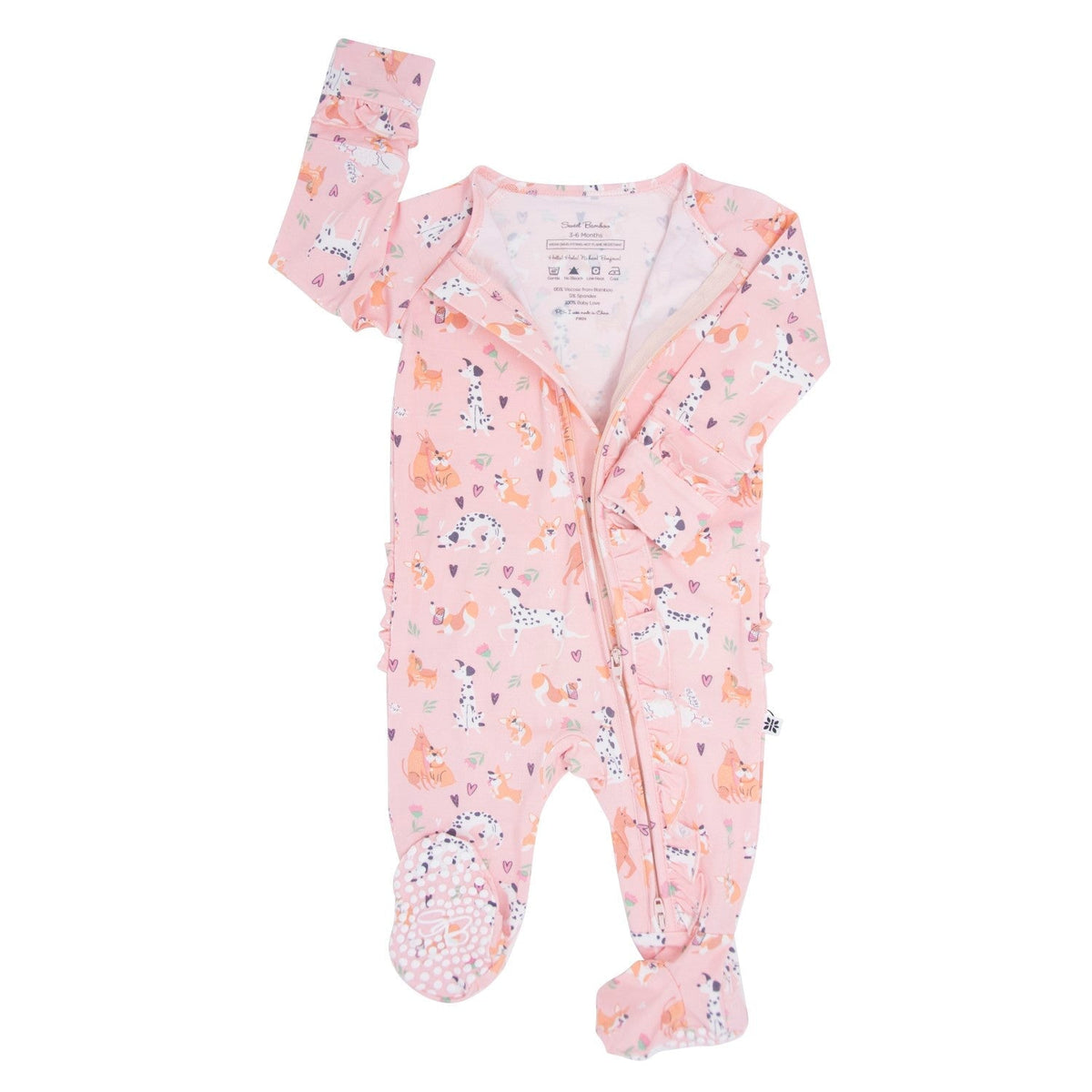 Dalmatian Poodle Puppy Ruffle Footie — Sweet Bamboo