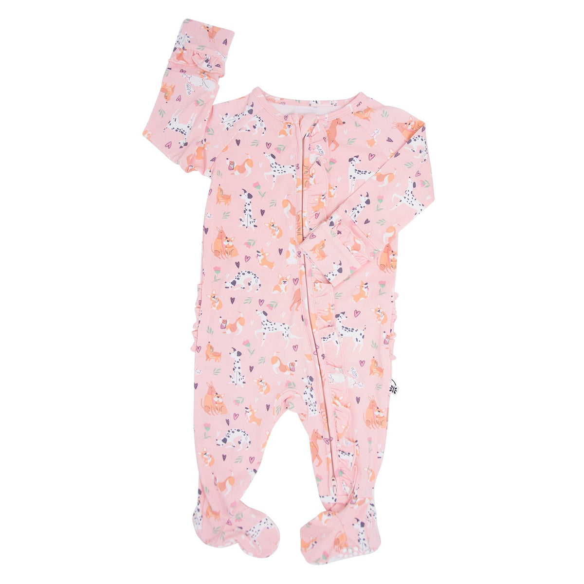 Dalmatian Poodle Puppy Ruffle Footie — Sweet Bamboo