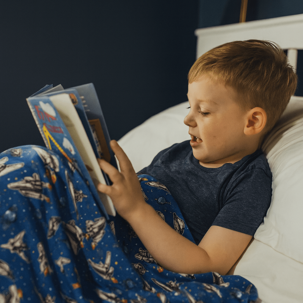 Deep In Orbit Big Kid Cloud Blanket — Sweet Bamboo