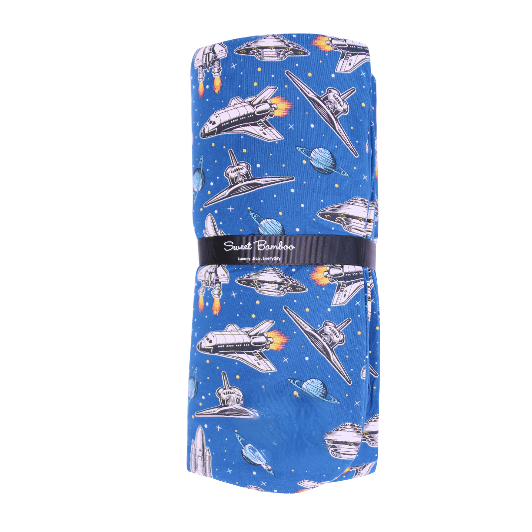 Deep In Orbit Big Kid Cloud Blanket — Sweet Bamboo