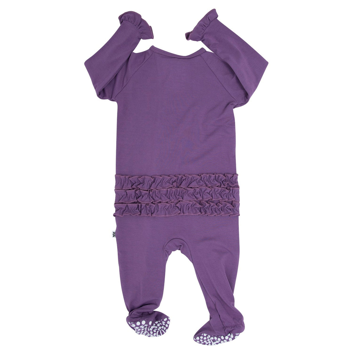 Deep Purple Ruffle Footie — Sweet Bamboo
