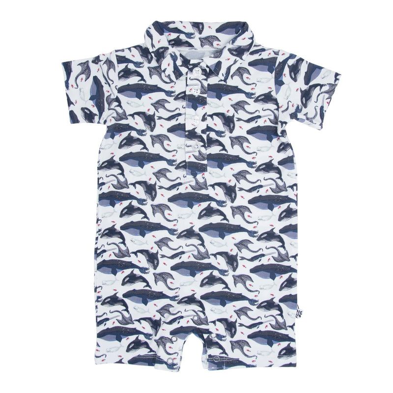 Deep Sea Creatures Whale Polo Romper — Sweet Bamboo