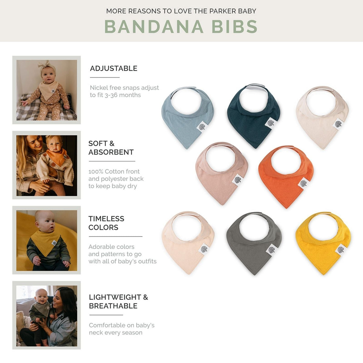 Dune Bandana Bib Set (8 pack) — Parker Baby Co.