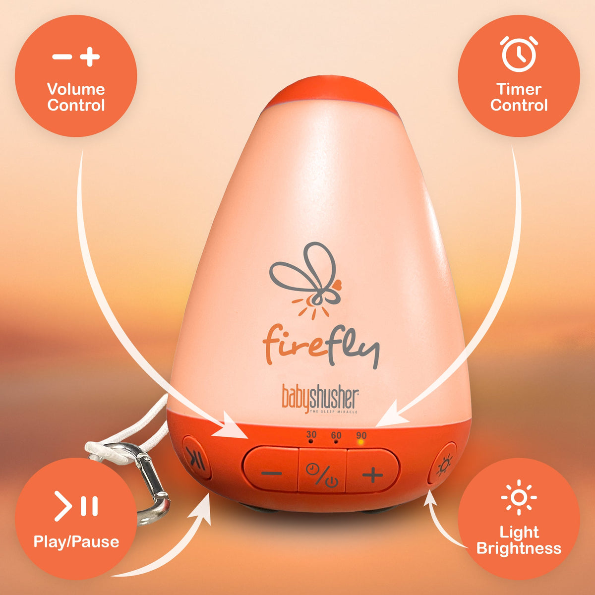 Firefly Portable Baby Sound Machine + Shushie Pacifier 2-Pack Bundle — Shusher