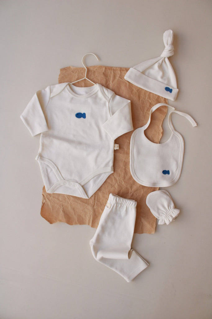 Fish Patterned 5 Piece Newborn Set — Honey and Hive